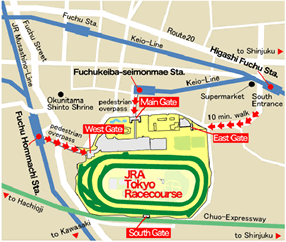 Tokyo Racecourse access map zoom